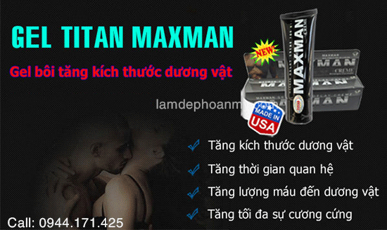 Công dục Gel Titan tăng kích thước dương vậta